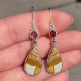 Picture Jasper & Garnet 925 Earrings