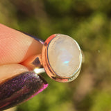 Checker Faceted Rainbow Moonstone - India 925 Ring