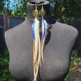 "Sacred G Me" Labradorite & Rooster Feather Earrings