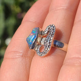 Seahorse - Rough Ethiopian Opal 925 Ring