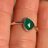 Faceted Green Onyx 925 Ring