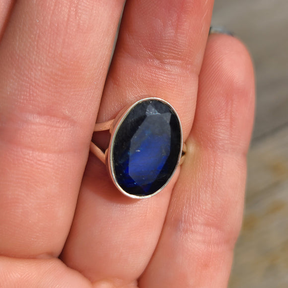 Faceted Labradorite 925 Ring