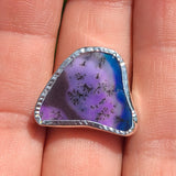 Purple Dendritic Opal 925 Ring