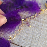 Purple Royalty Geode & Amethyst Feather Earrings