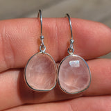 Faceted Rose Quartz - Madagascar 925 Earrings