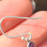 Flower Fossil Coral & Amethyst 925 Earrings