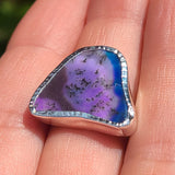 Purple Dendritic Opal 925 Ring