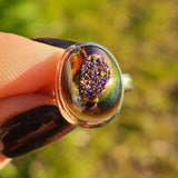 Rose Titanium Aura Druzy 925 Ring