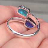 Tanzanite & Blue Apatite (Rough) 925 Ring
