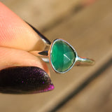 Faceted Green Onyx 925 Ring
