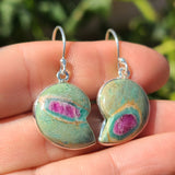 Ruby in Fuschite 925 Earrings
