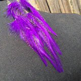Purple Royalty Geode & Amethyst Feather Earrings