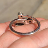 Grey Moonstone & Peridot 925 Ring