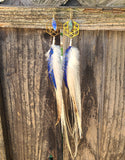 "Sacred G Me" Labradorite & Rooster Feather Earrings