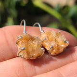 Orange Heulandite 925 Earrings