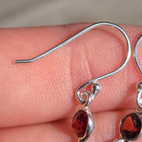 Picture Jasper & Garnet 925 Earrings