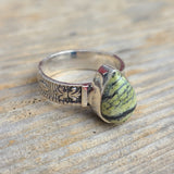 Natural Serpentine 925 Ring