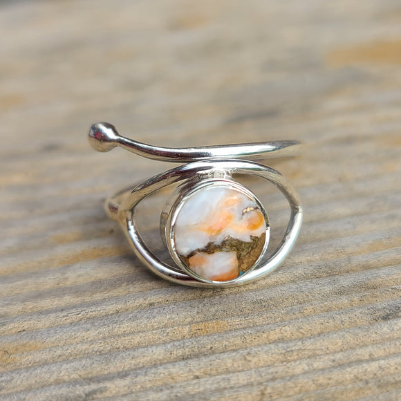 Adjustable Eye - Spiny Oyster Turquoise 925 Ring
