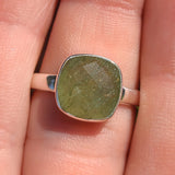 Faceted Green Kyanite 925 Ring
