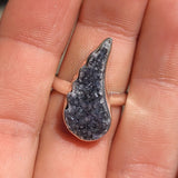 Natural Agate Druzy 925 Ring