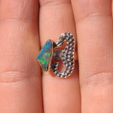 Seahorse - Rough Ethiopian Opal 925 Ring