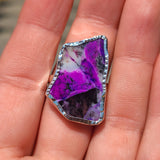 Purple Dendritic Opal 925 Ring
