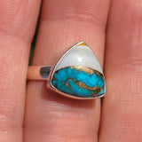 Spiny Oyster & Arizona Turquoise 925 Ring