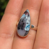 Blue Dendritic Opal 925 Ring