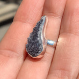 Natural Agate Druzy 925 Ring