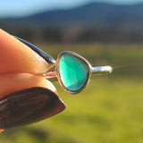 Faceted Green Onyx 925 Ring
