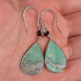 Utah Variscite & Garnet 925 Earrings