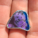 Purple Dendritic Opal 925 Ring
