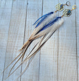 "Sacred G Me" Labradorite & Rooster Feather Earrings