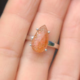 Faceted Sunstone - Madagascar 925 Ring