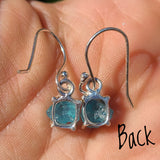 Neon Blue Apatite (Rough) 925 Earrings