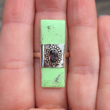 Citron Chrysoprase & Rainbow Quartz 925 Ring