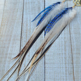 "Sacred G Me" Labradorite & Rooster Feather Earrings
