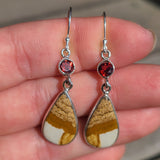 Picture Jasper & Garnet 925 Earrings