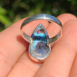 Blue Dendritic Opal 925 Ring