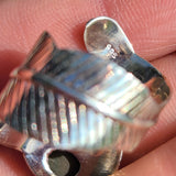 Adjustable Feather - Spiny Oyster Turquoise 925 Ring