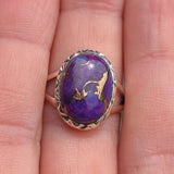 Copper Purple Turquoise 925 Ring