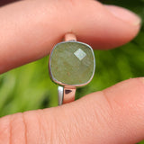 Faceted Green Kyanite 925 Ring