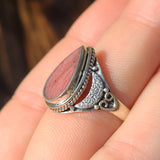 Pink Tulip Quartz 925 Ring