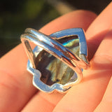 Carved Peacock Labradorite 925 Ring