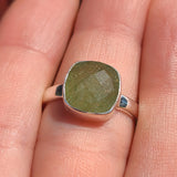 Faceted Green Kyanite 925 Ring