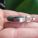 Chrome Chalcedony Druzy & Garnet 925 Pendant