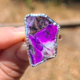 Purple Dendritic Opal 925 Ring