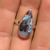 Blue Dendritic Opal 925 Ring