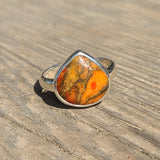 Copper Red Turquoise 925 Ring
