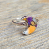 Moon - Spiny Oyster & Arizona Turquoise 925 Ring